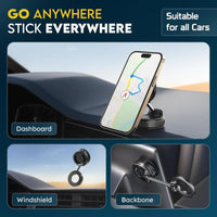360° Foldable Magnetic Phone Holder, Magsafe Vacuum Magnetic Super Suction Cup Car Phone Holder, Adjustable Car Phone Holder, Hands-Free Suction Cup Phone Holder, Car Phone Holder for All Smartphones, Vehicles, and Gym/Bathroom Mirrors, Must-Have Gift