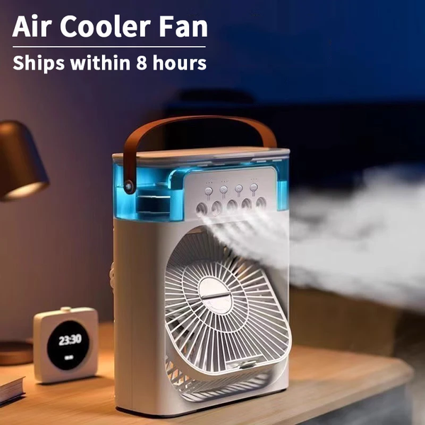 New 3 in 1 Fan Air Conditioner Household Mini Air Cooler LED Night Light Portable Humidifier Air Adjustment Fan Office Home Fan