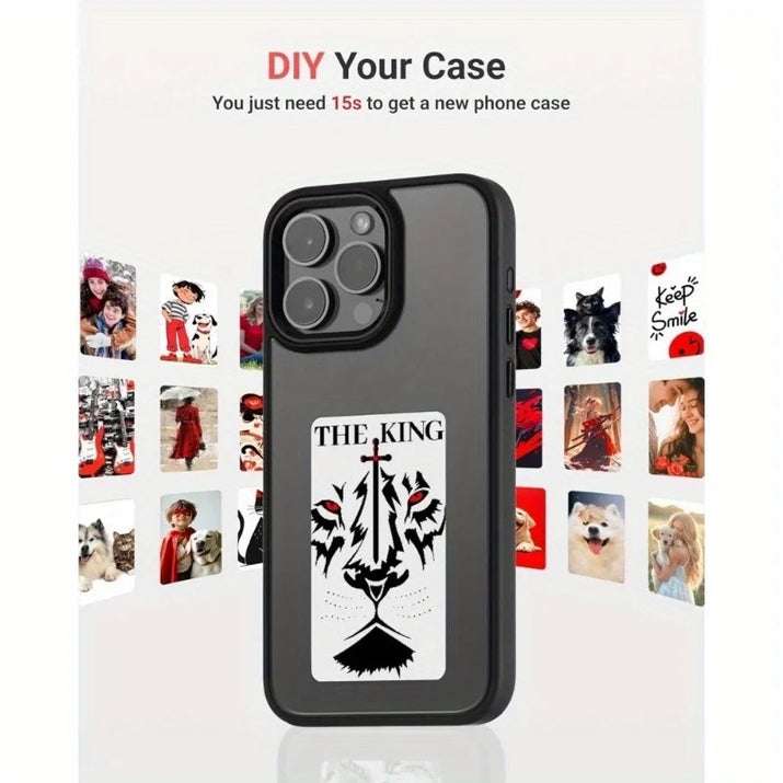 HD 1080P Inkplay E-Ink Screen Phone Case, DIY Wireless NFC Photo Display Smart Phone Case, Custom Phone Protective Case, Anti-Drop Water-Resistant Ink Phone Case Compatible with Iphone 15 Pro Max,